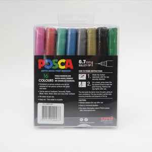 Posca PC-1MR Ultra Fine Pin Tip Bright Pens Set of 16