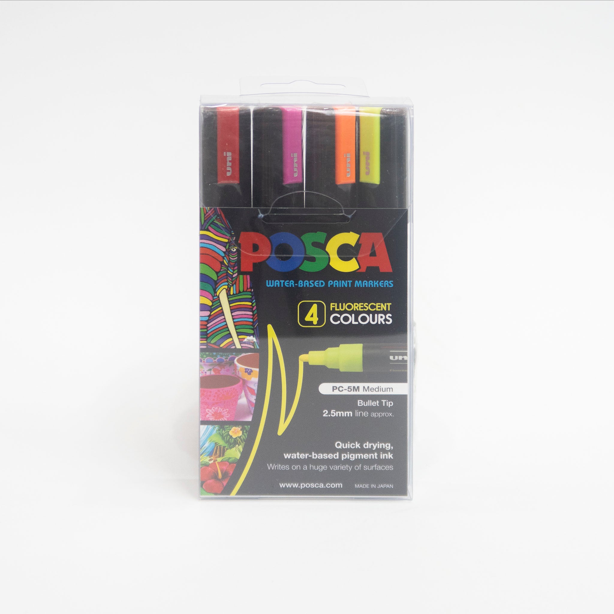 Posca Paint Marker Medium PC-5M Set of 4, Fluorescent