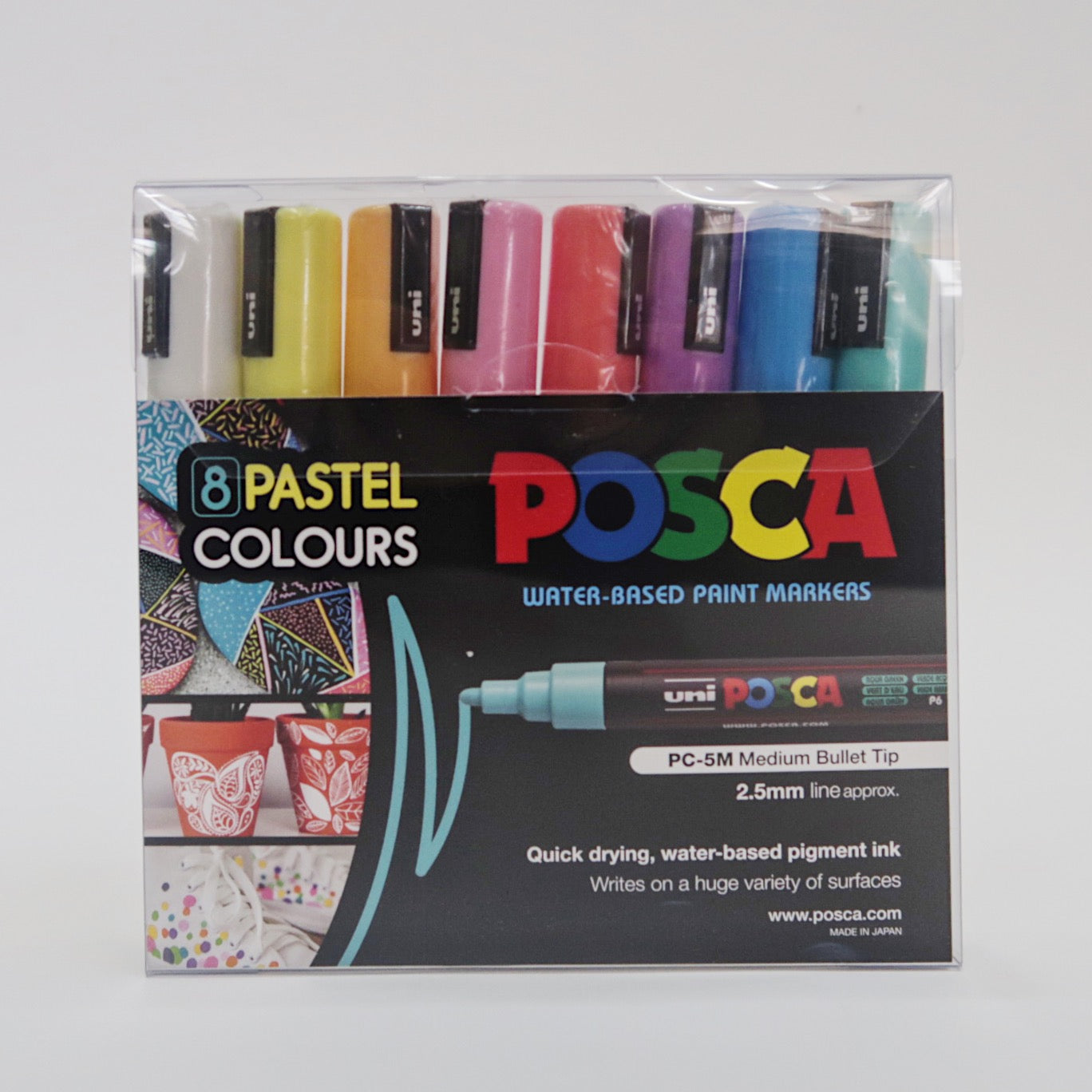 Posca PC-5M Soft Pastel Colours Set of 8