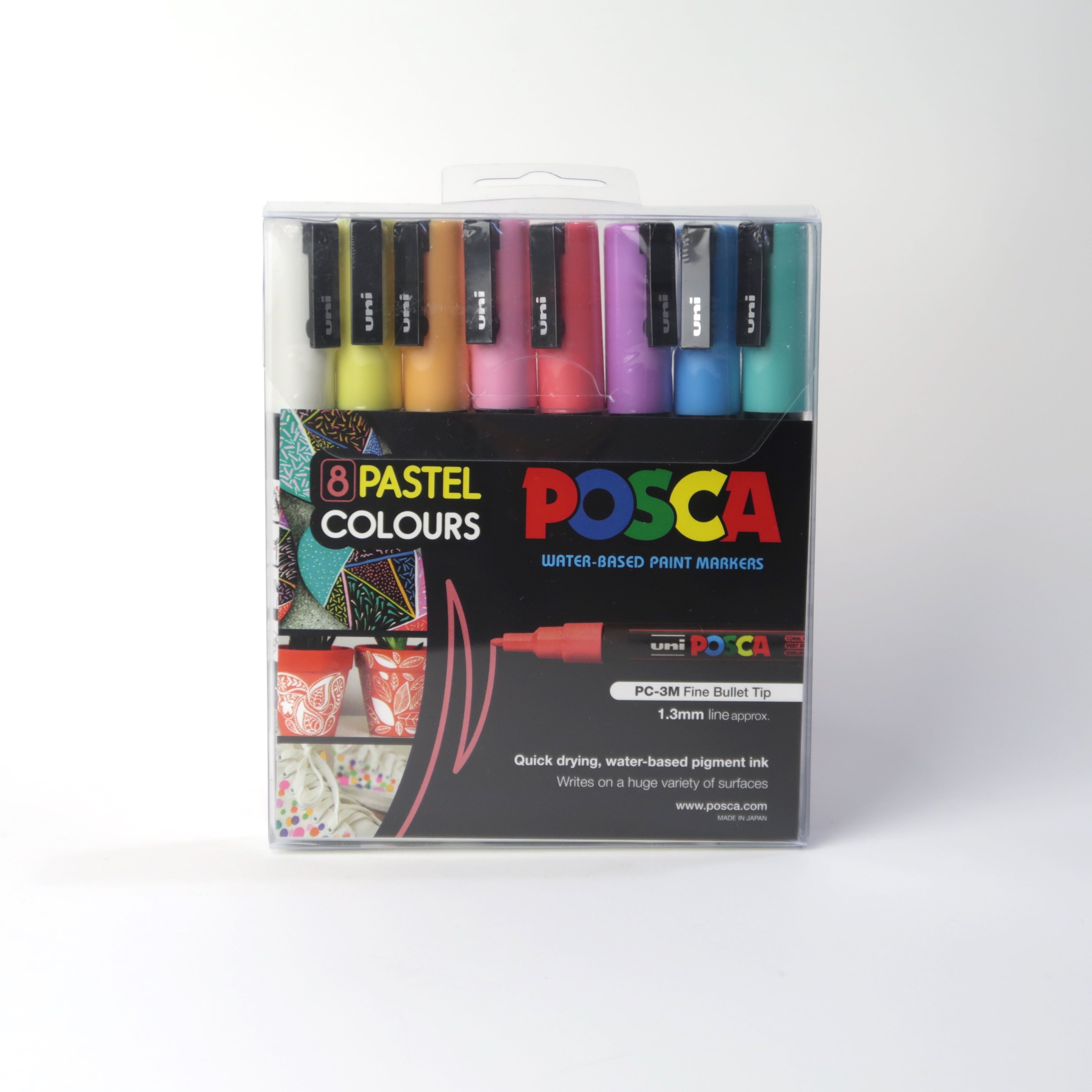 Posca PC-3M Fine Pastel Colours Pens Set of 8