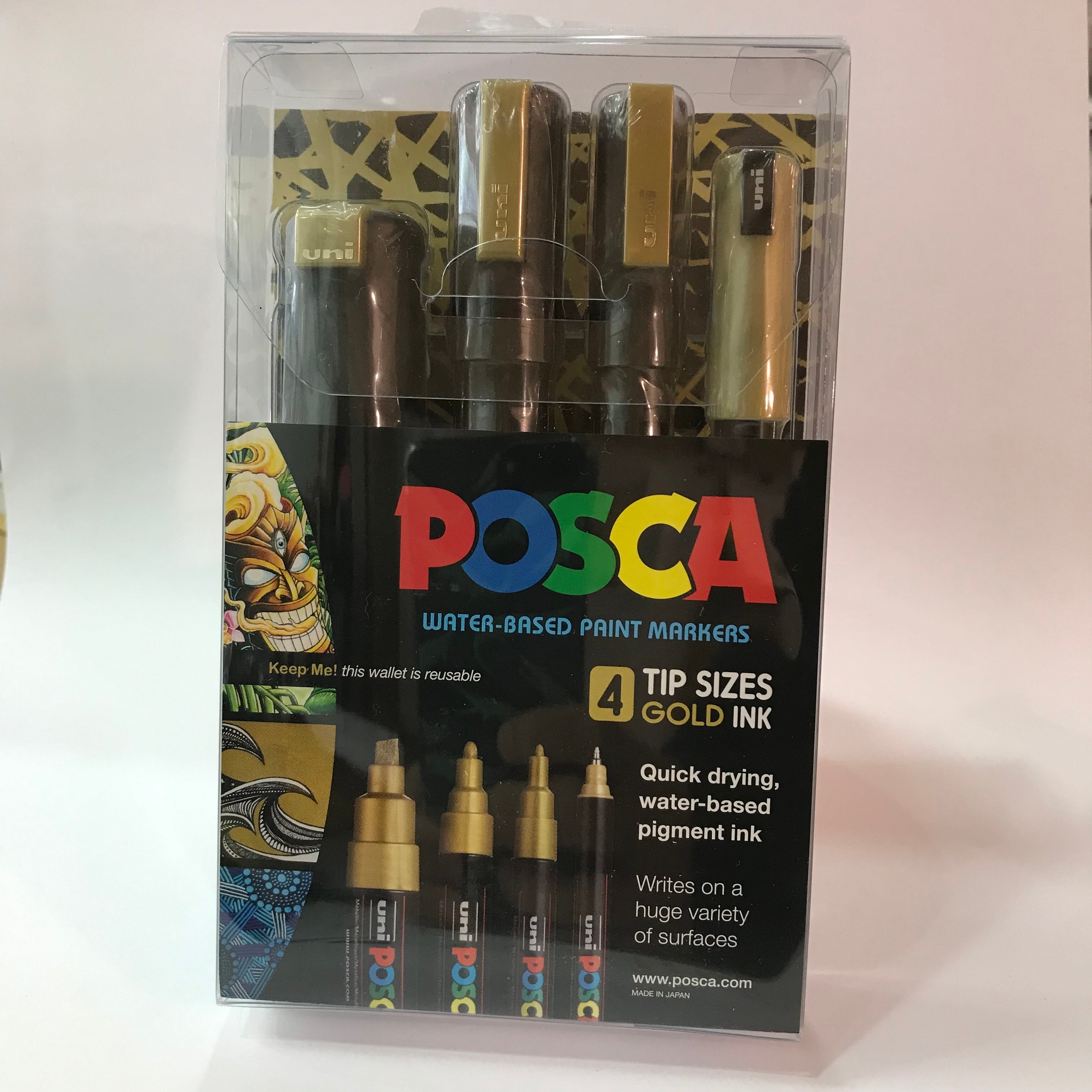 POSCA Marker 4 Tip Sizes Gold Set